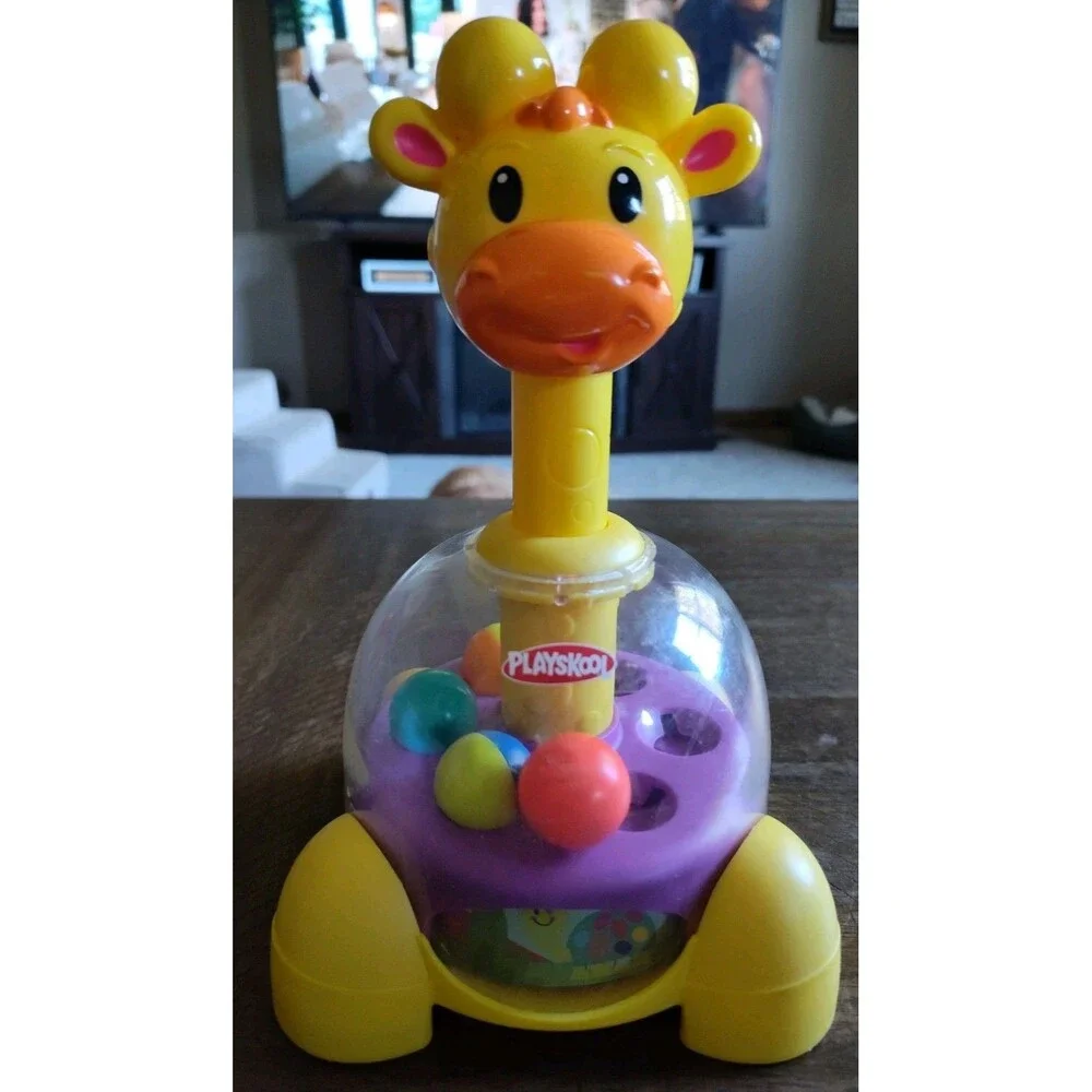 2011 Playskool Poppin' Park Giraffalaff Tumble Top Toy - Giraffe Spinning Balls